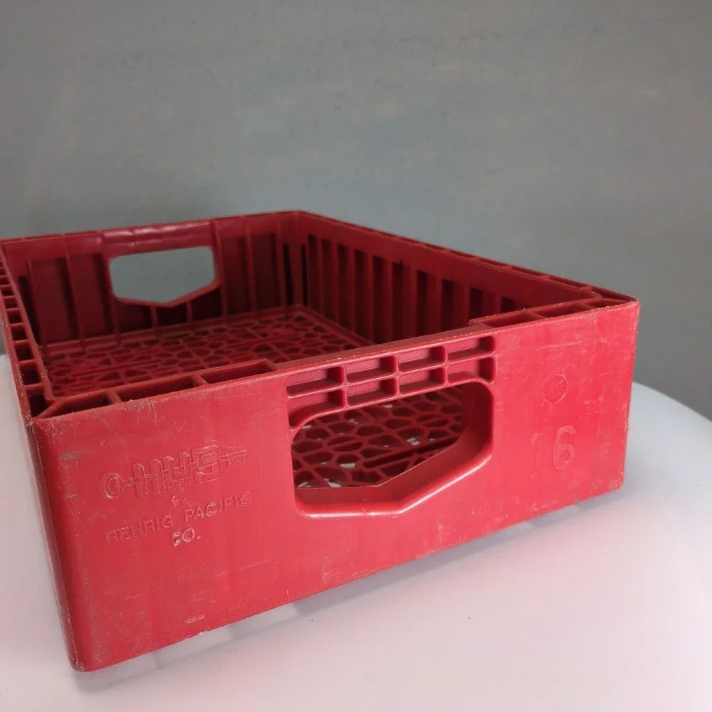 Vintage Coca-Cola Red Plastic 16 Bottle Crate Carrier Husky Rehrig Pacific Coke